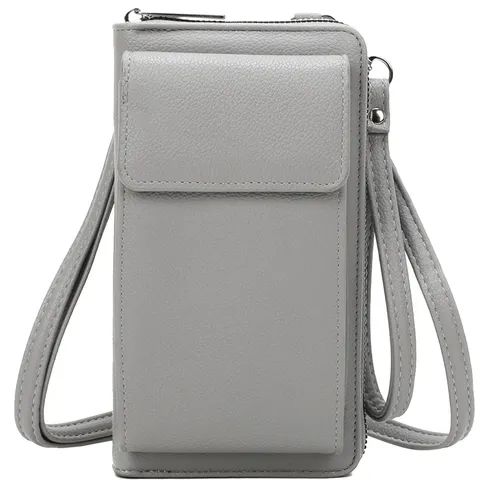 Handytasche Portemonnaie Damen Geldbörse Umhängetasche GREY (Y-92)