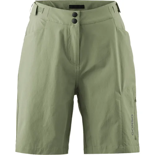 Gonso Women's Adventure Shorts - Radhose Gr 38 oliv - Vielseitige Fahrradhose in Oliv für Gr. 38 mit bequemen Sitzpolster und elastischem Material. Ideal für Mountainbike und Gravelbike. Entdecken Sie weitere Gonso-Produkte bei Bergfreunde.de!