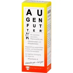 Augenfutter Liquid 100 ML - Arzneimittel zur täglichen Unterstützung der Augengesundheit mit natürlichen Vitalstoffen wie Lutein und Betacarotin aus 9 ausgewählten Früchten und Gemüse. Ideal für klare Sicht und gesunde Augen.