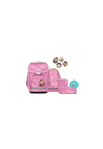 ergobag cubo Bundle Set ergonomischer Schulranzen WolkenzauBär - Pink - Ergonomisches Design mit höhenverstellbarem Tragesystem für optimalen Tragekomfort. Der 6-teilige Schulranzen bietet viel Platz und clevere Details für eine einfache Organisation und individuelles Styling.