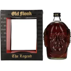 Old Monk The Legend Rum 42,8% Vol. in Geschenkbox - Premium-Rum mit 18 Jahren Reifung, intensivem Aroma und harmonischer Balance aus süßen und würzigen Noten, ideal für Genießer und Sammler.
