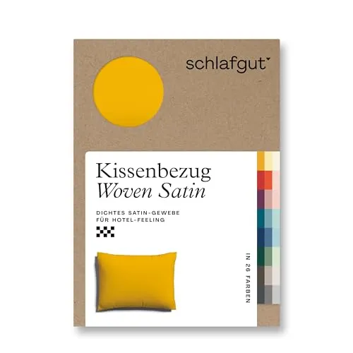 schlafgut Woven Satin Kissenbezug 70x90 cm - Luxuriöser Kopfkissenbezug in Premium Hotelqualität - Kissenbezug 70x90 cm aus 100% weicher Baumwolle in 5 Sterne Hotelqualität, hautfreundlich und pflegeleicht mit unsichtbarem Reißverschluss.