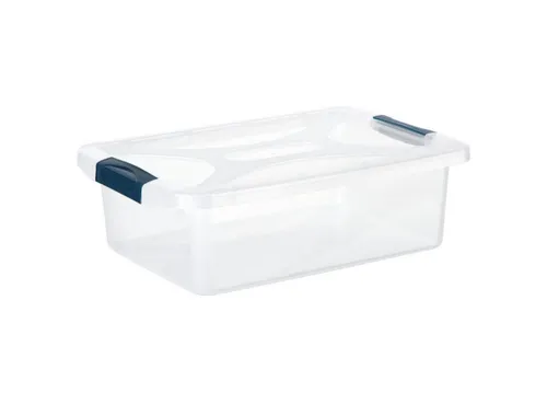 Engelland Aufbewahrungsbox Plastikbox mit Deckel und Verschluss-Clips (Stapelbox, Aufbewahrungskiste, Organizer), stapelbar, stabil, BPA-frei, lebensmittelecht