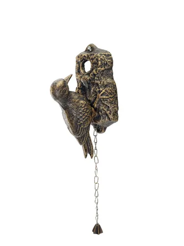 Türklopfer Specht aus Gusseisen im Antik Stil - Eleganter Türklopfer aus Gusseisen im Antik-Stil, Höhe 19 cm, verleiht Ihrem Eingang einen charmanten Akzent. Ideal für nostalgische Wohnräume.