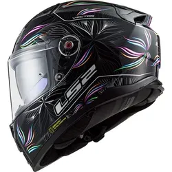 LS2 FF811 Vector II Tropical Integralhelm - Schwarz/Weiß/Pink - Motorradhelm mit HPFC Hochleistungs-Glasfaserverbundwerkstoff, ultraleicht und sicher mit ECE 22.06 Zertifizierung. Optimaler Komfort dank atmungsaktivem, hypoallergenem Innenfutter.