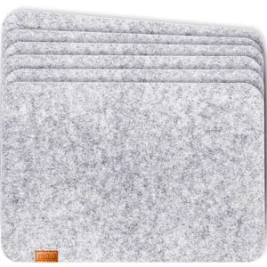 Miqio Platzset waschbar, aus Filz, hellgrau-graumeliert, 44 x 30 cm, 6 Stück
