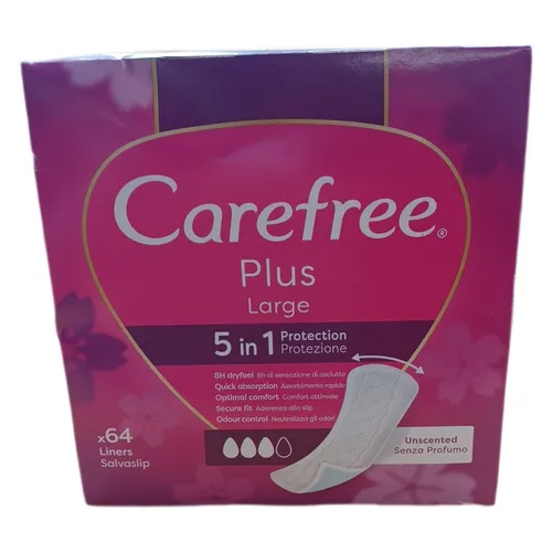 Carefree Slipeinlagen Plus Large ohne Parfüm, extra breiter Damen-Slip mit 5in1-