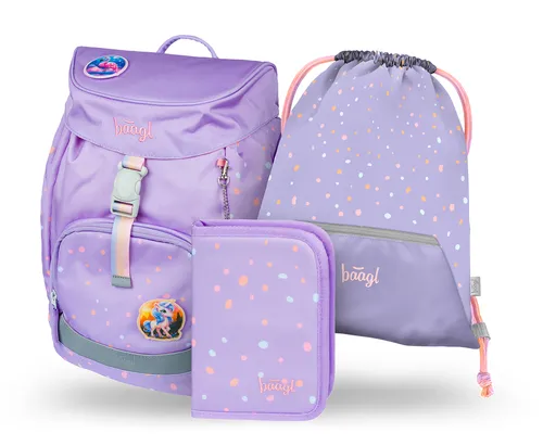 BAAGL Airy Lieblingstiere Rucksack-Set 3tlg: Rucksack, Federmäppchen, Turnbeutel