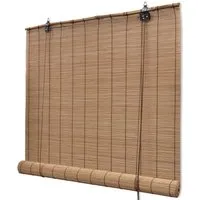 Bambusrollo Natur Holzrollo mit Schnurzug - Jalousien & Rollos: Hochwertiges Bambusrollo in Braun, 120 x 220 cm, bietet natürlichen Sichtschutz und stilvolle Raumgestaltung.