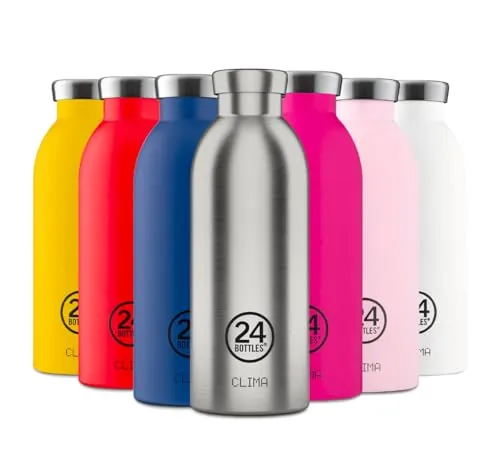 24 Bottles Clima Bottle 0,5 L - Steel - Thermobehälter mit doppelwandiger Isolierung, hält Getränke stundenlang heiß oder kalt – perfekt für unterwegs!