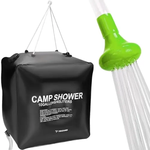 Campingdusche Solar 40 Liter 10 Gallons Wassersack mit Solarheizung Tragbar 40°C Warmwasser im Freien 23494