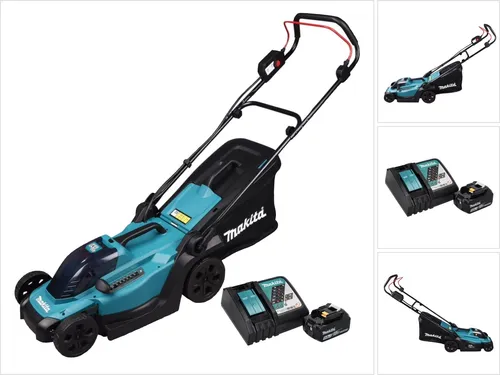 Makita DLM 330 RT Rasenmäher - Akkubetriebener Rasenmäher für kabellose Freiheit, ideal für mittelgroße Gärten und leisen Betrieb.