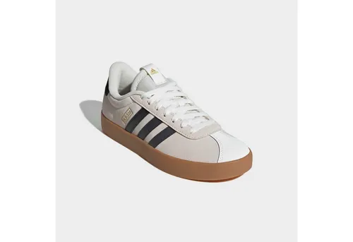 adidas Vl Court 3.0 Damen Sneaker - Off White Grey Six Gold Metallic, 42 EU - Stylische Damen-Sneaker mit regulärer Passform, Synthetik-Obermaterial und Gummiaußensohle für optimalen Komfort und Langlebigkeit.