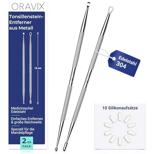 ORAVIX Tonsillenstein Entferner aus Metall, 2er-Pack von ORAVIX