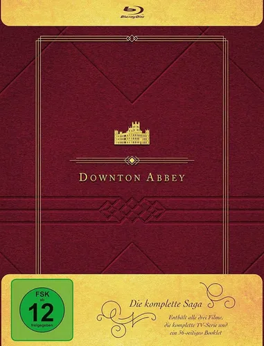 Vorbestellung: Downton Abbey - Die komplette Saga - TV Serie + 3 Filme - Filme: Deutsche Originalware mit FSK 12, erlebe die komplette Saga auf Blu-ray mit hochwertiger Bild- und Tonqualität, Veröffentlichung am 18.12.2025.