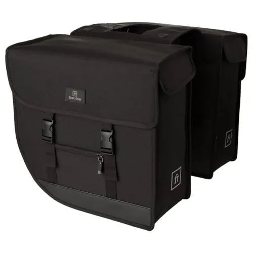 FAST RIDER Hybrid Large Doppel Pannier, Radtaschen, Fahrradtasche | 35 Liter | Schwarz