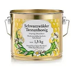 Schwarzwälder Tannenhonig 1,5 kg - 1500 g - Brotaufstriche, naturbelassener Honig mit intensivem Aroma und harziger Note, ideal für Liebhaber von Bienenprodukten.