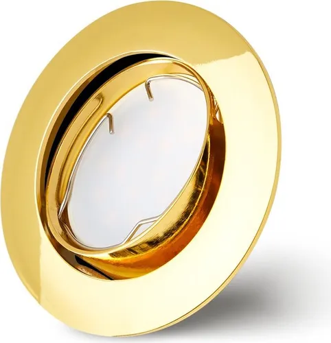 Set Einbaustrahler Gold Ø75mm Lochbohrung mit LED Modul 5 Watt 400 Lumen Warmweiß 2700K ultra flach 30mm schwenkbar