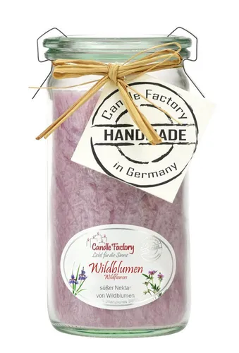 Duftkerze Wildblumen, Farbe flieder, Candle Factory, Mini Jumbo
