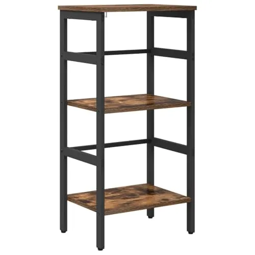 vidaXL Bücherregal Geräucherte Eiche 40 x 29,5 x 81 cm Holzwerkstoff, Heim Büro Bücherregal, rechteckige Stahlablage, Moderne Möbel, robuster Organizer für Bücher