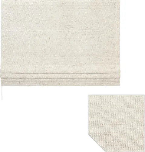 Victoria M. Ivora Raffrollo, 80 x 240 cm, elfenbein-meliert Sicht- & Sonnenschutz, stufenlos mit Schnurzug, pflegeleicht & waschbar, einfache Montage für Fenster & Türen