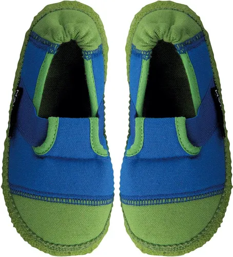 Nanga Unisex Kinder Klette 06 Flache Hausschuhe, Blau 35, 24 EU - Hausschuhe für Jungen aus 100% Bio-Baumwolle, leicht und flexibel, ideal für drinnen mit rutschfester Sohle.