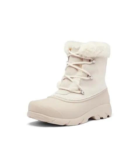 Sorel Snow Angel Stiefel für Damen - chalk light clay (191) 5 - Wanderschuhe mit wasserdichtem Wildleder und Kunstpelz-Manschette für Komfort und Wärme. Ideal für winterliche Abenteuer mit hervorragender Traktion und 200 g Isolierung.