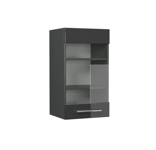 Vicco Glashängeschrank Fame-Line 40 cm, Anthrazit Hochglanz in grau von Vicco
