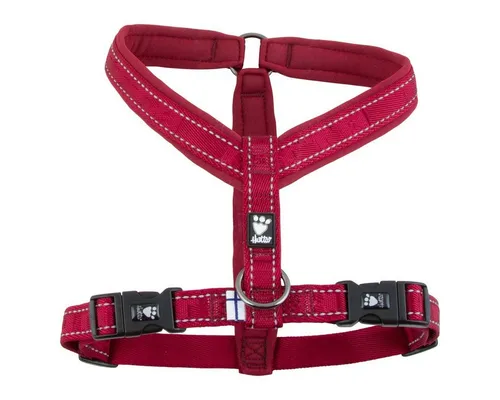 HURTTA Y-Geschirr Casual Y-Geschirr weinrot - Brustgeschirr für Hunde, ideal für tägliche Spaziergänge. Verstellbarer Brustgurt und 3M-Reflektoren für hohe Sichtbarkeit und Komfort.