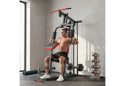 SPORTNOW Kraftstation Fitnessstation mit Latzug und Butterfly