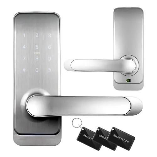 EURA GRIFF MIT ZUGANGSCONTROLLER ELH-51H4 – Kurzverschlüsselung, Mifare 13,56 MHz-Leser, silber