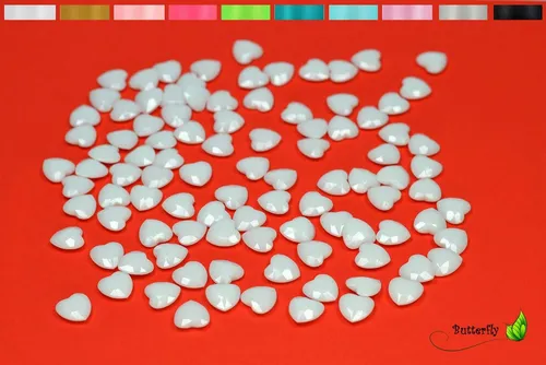 Creativery Streudeko, 100 Dekosteine HERZEN 1,2 cm