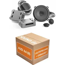 JUST SOUND Lautsprecher Einbauset Hertz CK 130 für Audi A4 B5 - Komplettset für Audi A4 B5 (1994-2001) mit hochwertigen Hertz Lautsprechern, einfache Installation dank Adapterstecker und verbesserter Klangqualität für Ihr Fahrzeug.