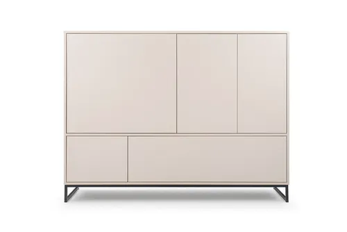 Deine Möbel 24 Kommode GENEVE 160 cm – Modernes Sideboard in Sandbeige mit Soft Close - Die GENEVE Kommode vereint modernes Design mit praktischer Funktionalität. Mit 9 geräumigen Fächern und einem eleganten, grifflosen Look ist sie die ideale Lösung für Ordnung in jedem Raum.