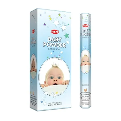 RÄUCHERSTÄBCHEN Marke HEM 6 Pck. á 20 Stück Babypuder Baby Powder