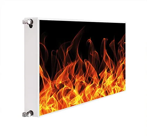 DarHaus Magnet Heizkörperverkleidung Heizkörperabdeckung Heizung Schutz, 120x60 Motiv Feuer