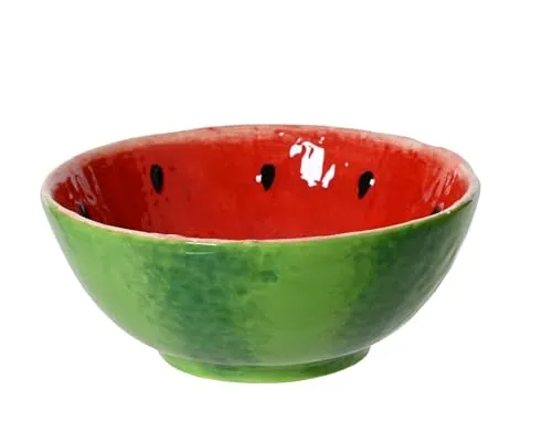 Decoris Schale 15x6cm Keramik in Wassermelone Form in rot von Decoris