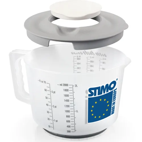 Messbecher mit Deckel Mixbecher Rührschüssel rutschfest Spritzschutz Rühröffnung