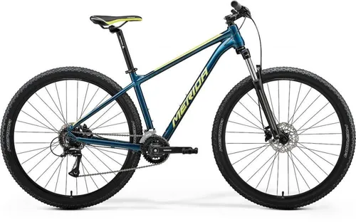 Merida BIG.NINE 20 IV1 L türkis-blau/lime - Vielseitiges Hardtail-Mountainbike - Das Merida BIG.NINE 20 IV1 in Größe L überzeugt mit stabiler Bauweise und Federgabel für kontrolliertes Fahren auf Trails und im Alltag. Ideal für sportliche Einsteiger und fortgeschrittene Fahrer.