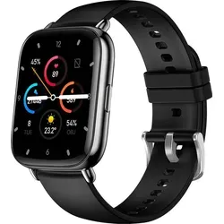 INF Smartwatch für Herzfrequenz, Blutdruck, Blutsauerstoff, Schlaf, 24 Sportmodi, IP67, 1,69-Zoll-Touchscreen Schwarz - Schwarz