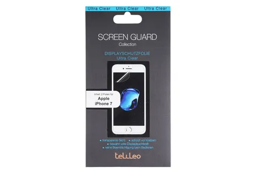 telileo Schutzfolie 2x Display-Folie Schutz-Folie Screen Guard Klar, starker Schutz Dünn Stark für Apple iPhone SE 2022 / SE 2020 / 8 / 7