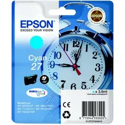 Epson Tinte C13T27024012 - Original Cyan Tintenpatrone 3,6 ml, für brillante Farbdrucke und optimale Druckqualität
