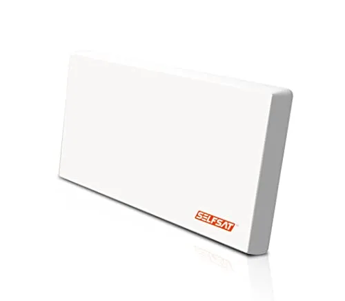 Selfsat H22DQ 8 Teilnehmer SAT Flachantenne + Multischalter 5/8 - SAT-Antenne mit vormontiertem Quattro LNB, einfach zu installieren und für alle Ku-Band Satelliten geeignet, ideal für Full HD und 4K Empfang.