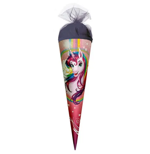 Roth Schultüte Roth Motiv-Schultüte, Einhornportrait, 22 cm, rund, Tüllverschluss