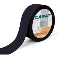 Produktbild KARAT Weichsockelleiste Riga 19 x 19 mm PVC Kantenschutz Zuschneidbar Selbstklebend Acrylband Schwarz 15 Meter