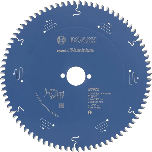 Bosch Expert for Aluminium Kreissägeblatt 240 x 30 mm, 80 Zähne - Metallkreissägeblatt für perfekte Aluminium-Schnitte mit einzigartigen Microteq-Zähnen für maximale Lebensdauer und Leistung. Ideal für Aluminium, Nichteisenmetalle und mehr.