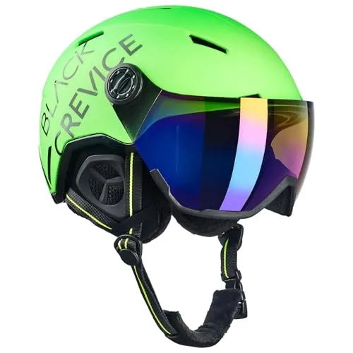 Black Crevice Skihelm Vail mit Visier, neon grün, L (58-61 cm)…