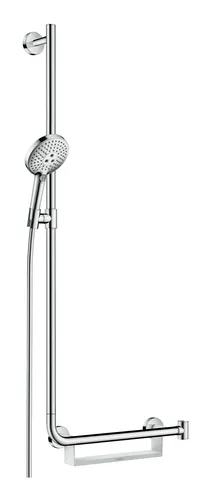 hansgrohe Raindance Select S 120 Unica Comfort Brauseset 110 cm - Brausegarnituren mit 3 Strahlarten und Haltegrifffunktion, für ein komfortables Duscherlebnis in stilvollem Chrom-Design.