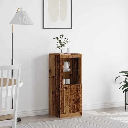 vidaXL Sideboard mit LED-Leuchten aus Altholz