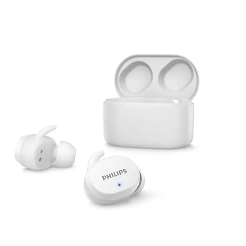 Philips Bluetooth Kopfhörer, Kabellose In-Ear-Kopfhörer für Erwachsene, Touch Control, Wasserdicht, 24 Stunden Spielzeit mit Ladebox, integriertes Mikrofon TrueWireless, Weiß, TAT3216WT/00, One Size